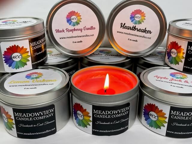 8 oz candle tins - Meadowview Candles
